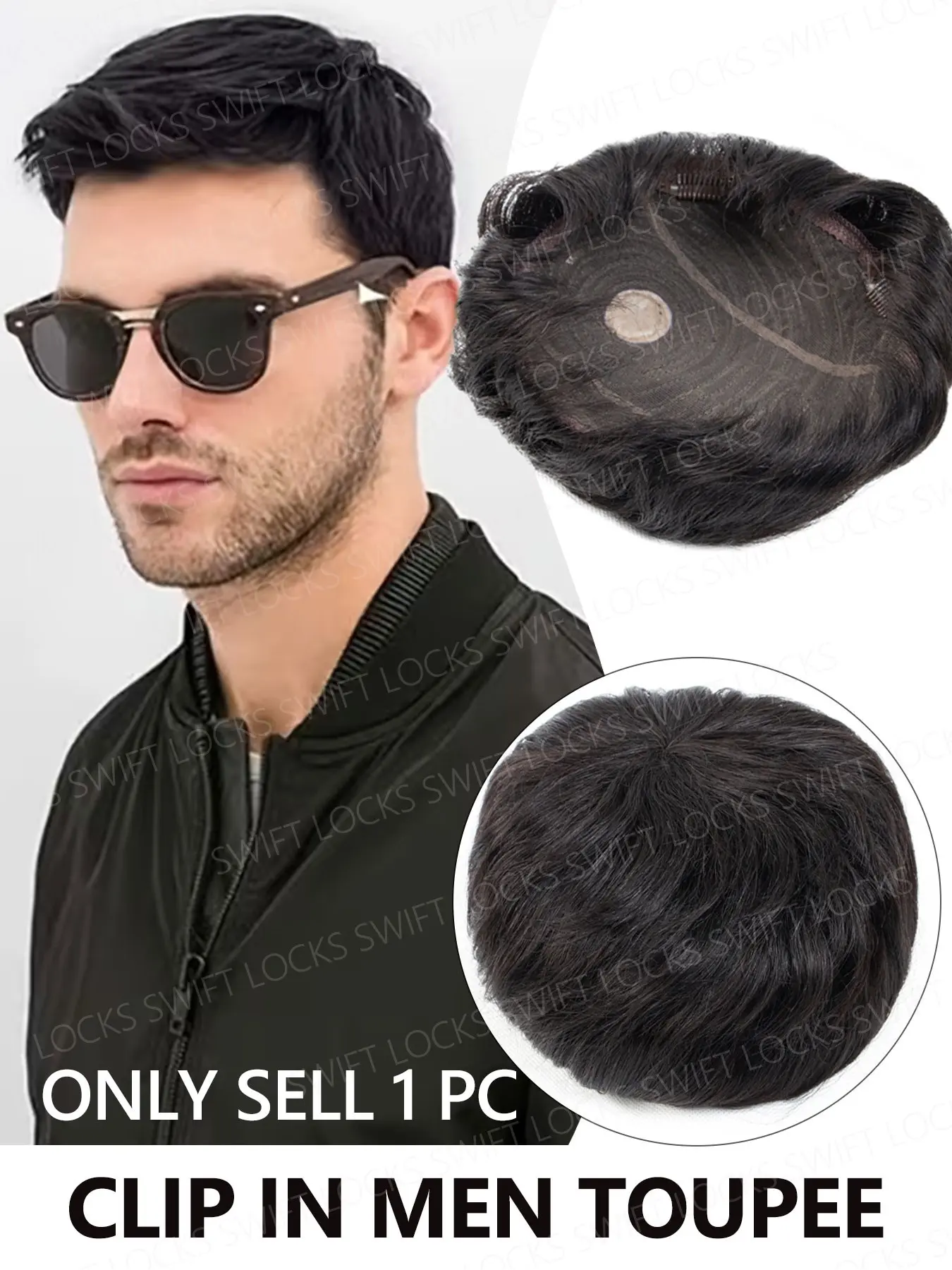 Men's Short Hair Wig Made of Human Hair, Stylish and Lightweight, Seamless Design for Natural Look, Perfect for Daily Wear