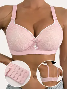 1pc Women's Delicate Bra with Adjustable Wide Straps, Non-Removable Pads, Push-Up Comfort Underwear in 6 Colors, Suitable for Various Occasions and All Seasons