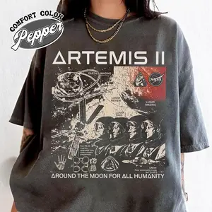 Artemis II For All Humanity Shirt, NASA Rocket Shirt, Artemis II Mission T-Shirt