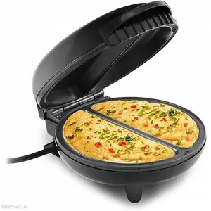 Non-Stick Omelet, Frittata, Snack Pocket Maker, Dessert Maker, 2 Individual 6.5" Omelets, Stainless Steel and BlackAB12PeakVibe