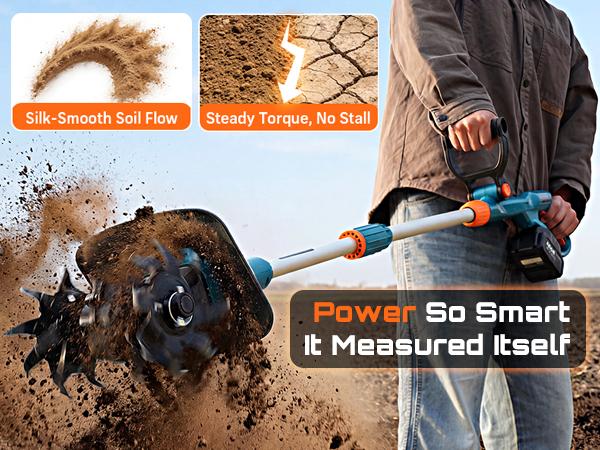 SEESII 20V Electric Tiller for Gardening 360 RPM Rototiller Cordless Cultivator 8000mAh Battery 4 Blades Handheld Tiller for Raised Beds Outdoorfun SEESII 20V Electric Tiller for Gardening 360 RPM Rototiller Cordless Cultivator 8000mAh Battery 4 Blades Handheld Tiller for Raised Beds Outdoorfun