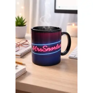 MrsSnorlax Neon Glow Mug – Gamer Aesthetic Coffee Cup