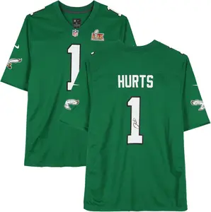 Jalen Hurts Philadelphia Eagles Autographed Nike Kelly Green Super Bowl LIX Patch Game Jersey - Fanatics Authentic Certified