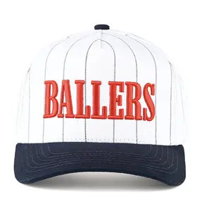 CC Beanie BALLERS Trucker Cap, Casual 100% Cotton Hat with Letter Stripe Pattern, 2-Tone Look, Unisex Size