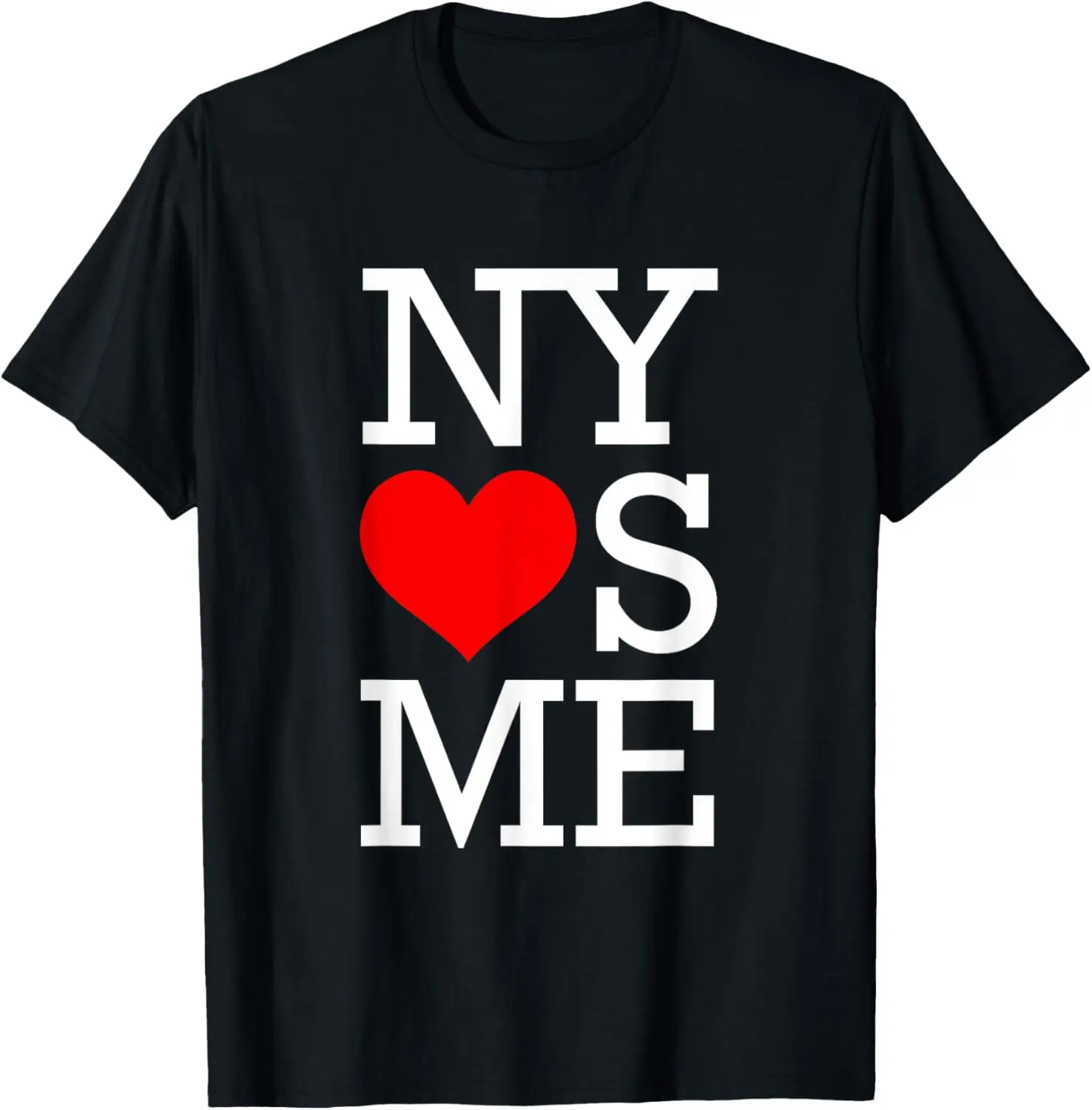 Women's T-Shirt in 100% Cotton, Casual Short-Sleeve Top with Funny "NY Loves Me" Graphic, Soft Comfortable Fabric
