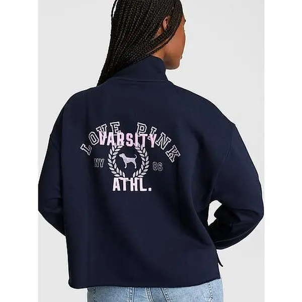 PINK Campus Fleece™ Quarter-Zip Straight-Cut Sweatshirt