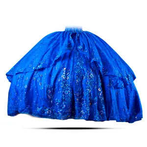 Dream Royal Blue – Sequined Royal Blue Ball Gown with Corset Bodice and Tulle Skirt