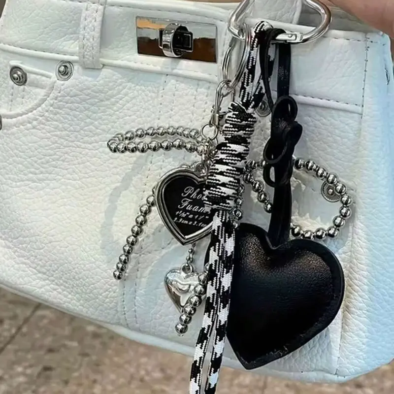 A Niche, Personalized, And Refined Ambiance Pendant Featuring Bow And Heart Design Elements, With Braided Lanyard For Easy Portability. Suitable As A Bag Pendant Or Keychain, Ideal For Commuting And Shopping, Christmas Gift For Women, Thanksgiving Gift