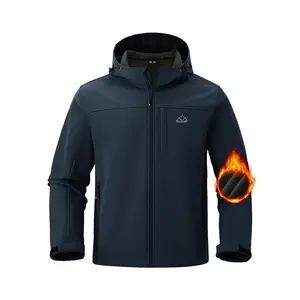 GOPUNE Men's Winter Jackets Fleece Lined Hooded Water Resistant Insulated Windbreaker Softshell Jacket for Outdoor Hiking Springtok