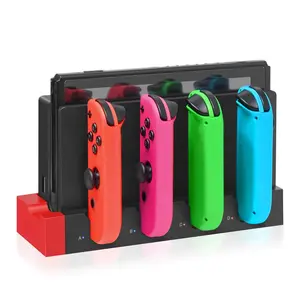 P-PDT09   Charging Dock Compatible with Nintendo Switch & OLED Model Joycons, Joycon Controller Charger Dock Station for Charges up to 4pcs Joypad, Charging Stand Station for Nintendo Switch/OLED Model