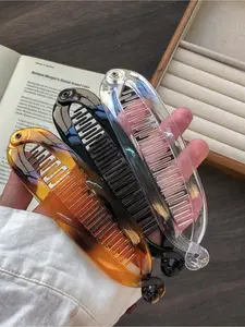 3-piece set of acrylic fishbone twist clip elegant women's high ponytail vertical clip suitable for women's daily life shopping, friends gathering, lazy style versatile hair clip