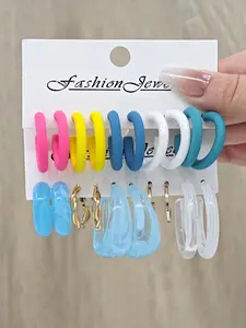 Women's Ring Design Earrings Set, 20pcs Daily Wear Jewelry, Stylish Accessory for Everyday Use, Perfect Gift Idea