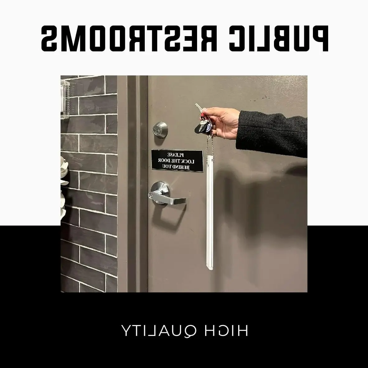 Large Heavy-Duty Long Keychain for Homes and Public Restrooms