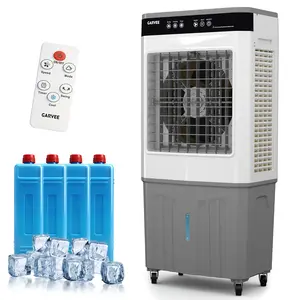 Garvee Portable Evaporative Air Cooler Fan,Swamp Cooler with Touch Panel & Remote,11.6 Gal Large Water Tank,3-Speed Cooling Fan with Auto Swing Louvers & 3-Side Cooling Pads,White/Grey