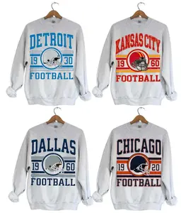 [Sale Up To 50%] All Teams Football Crewneck Sweatshirt – Ash Grey Color, Unisex Classic Fit, Soft Pullover, Vintage-Inspired Sports Fan Apparel for Game Day - ShamCren