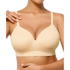 Women's Seamless Wireless Push Up Bra, Comfortable Supportive Everyday Bralette with Soft Fabric for All Day Wear