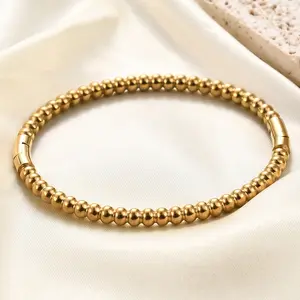 Yunsu Round Bead Texture O-ring Buckle Stainless SteelBracelet, Fashion Jewelry for Party, Daily Clothing Decor, Trendy All-match & Exquisite Jewelry for Birthday Gift