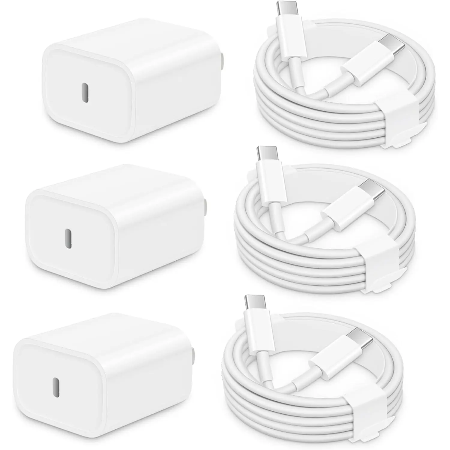 3 Pack for i Phone 17 Charger Fast Charging, 20W USB C Charger Block with 6FT Type C Charger Cord Compatible with iPhone 17/16/16 Plus/16 Pro Max/15/15 Pro/15 Plus/15 Pro Max, i Pad Pro 12.9"/11"