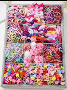 870-Piece Girls Fashion Hair Accessories Set, Bows Flower & Star Clips, Hair Ties & Barrettes, Cute Princess Styles, Daily Wear & Gifts