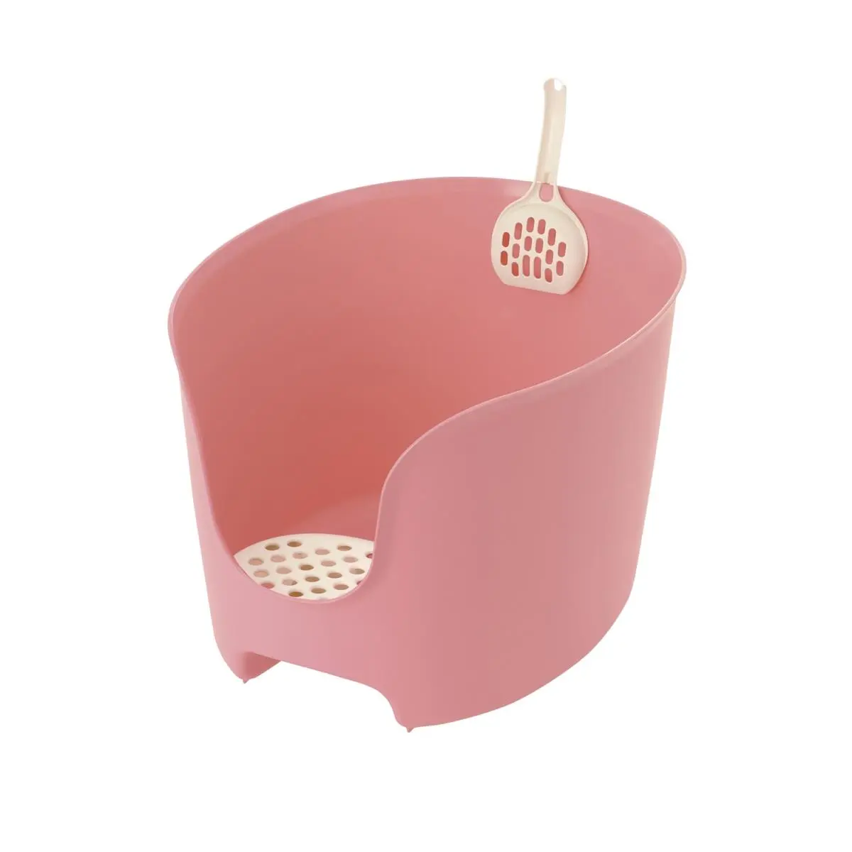 212 MAIN Richell PAW TRAX High-Wall Cat Litter Box - Pink, Stylish Look