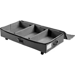 Bed Containers with Wheels bed Shoe Organizer Drawer with Zipper (Grey)
