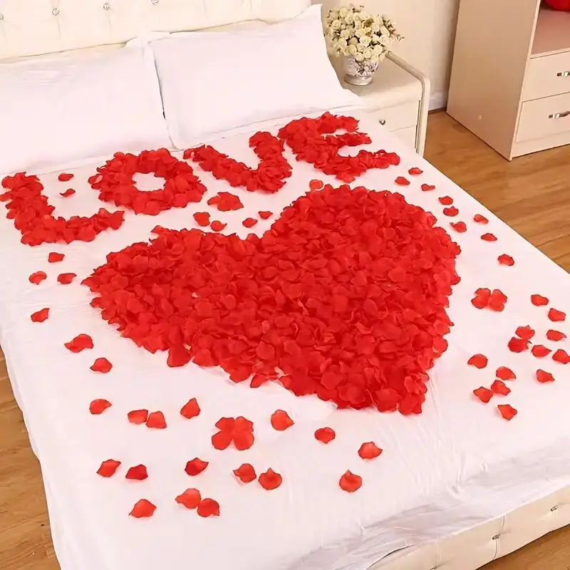 Artificial Flowers Rose Petals, 1000pcs/set Romantic Night Rose Petals, Fake Rose Petals for Wedding & Party Table Decor, Home Decor Supplies for Fest