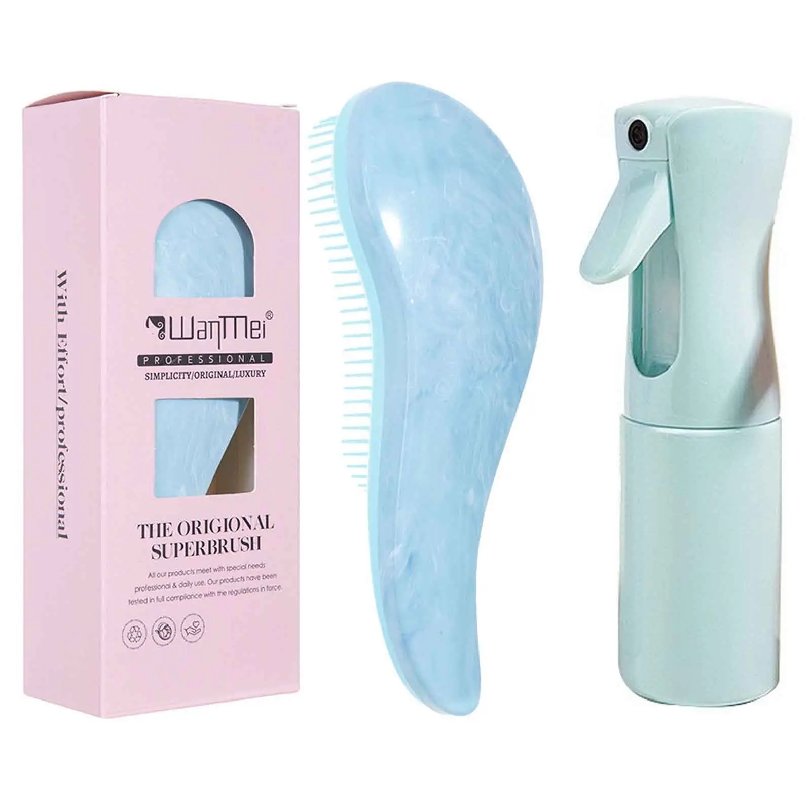 Original Superb Hairbrush with Gift Box - Curved Brush, Detangling & Scalp Massage Comb for Wet/Dry Hair, Flexible Bristles for Normal Hair, ABS Plastic Handle, Men & Women, Daily Styling & Detangling Tool