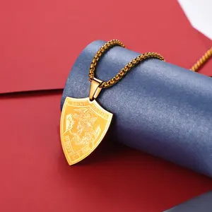 FaithHeart Saint Michael Pendant Necklace the Archangel Necklace Stainless Steel Shield