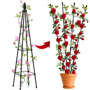 Garden Trellis for Climbing Plants, 1 Set Outdoor Plant Support Tower Obelisk Trellis, Garden Trellises for Vines, Flowers Stands, Indoor Potted Plants
