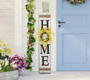 HOME Porch Sign With Fall, Winter, Sping Wreaths