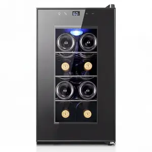 Yeego 6-12 Bottles Wine Refrigerator Cooler, Freestanding Small Mini Wine Cellar, Equipped with Adjustable Shelves, with Digital Temperature Control, Countertop Wine Cooler Suitable for Wine Enthusiasts, Ideal for Office, Bedroom, Black