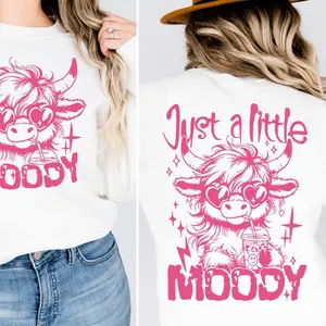 Just a little Moody Pink Crewneck Sweatshirt Gildan Everyday Style Super Soft Unisex Fit Streetwear Graphic Top warm Christmas Gift for her Womenswear Casual Printed Long Sleeved