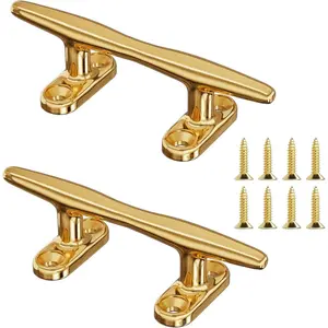 Boat Cleat, 4"/5"/6"/8"/10" Marine Grade 316 Stainless Steel Open Base Dock Cleat, Rope Cleat with Fasteners for Kayaks, Nautical Decor, 2 Pack/4 Pack