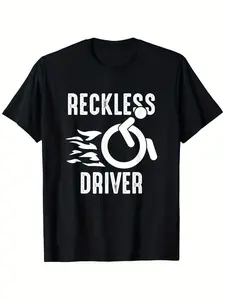 Men's Wheelchair User T-Shirt - Funny Wheelchair Life Print, Super Soft Breathable Cotton Crew Neck Tee, Casual Short Sleeve Top for Disability Awareness & Casual Attire, Suitable for Men with Limited Mobility, Year-Round Gift