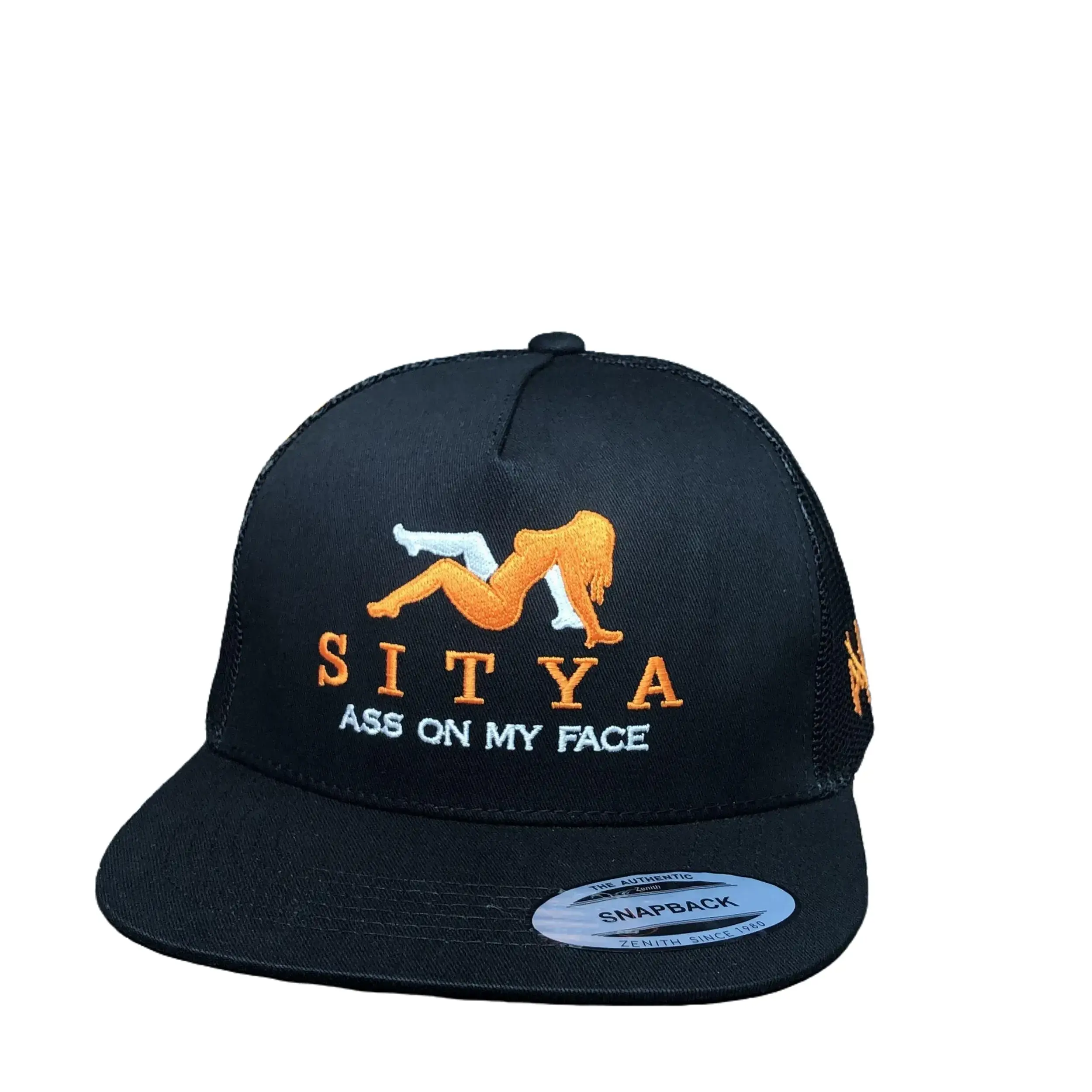 Sitya Embroidered Vintage Hat, Sitya Inspired Snapback Hat Design, Unisex Mesh Cotton Trucker Hat, Perfect Gift for Men and Women