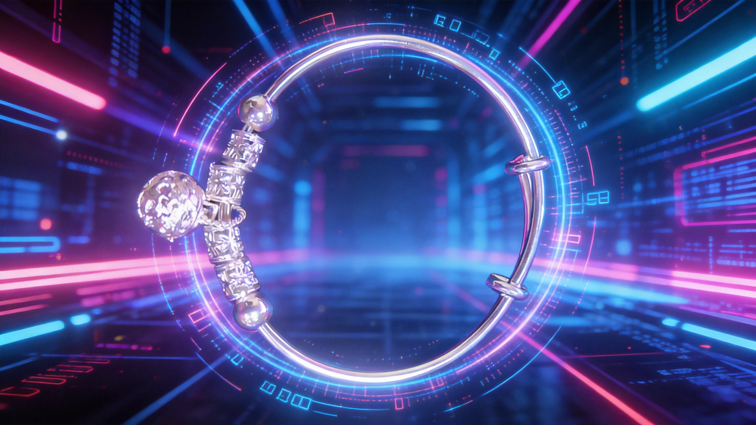 925 Silver Plated Adjustable Bell Charm Bangle, Lucky Rotating Bead Cuff Bracelet, Hypoallergenic Push-Pull Bangle for Women, Dainty Silver Bracelet, Romantic Gift for Her