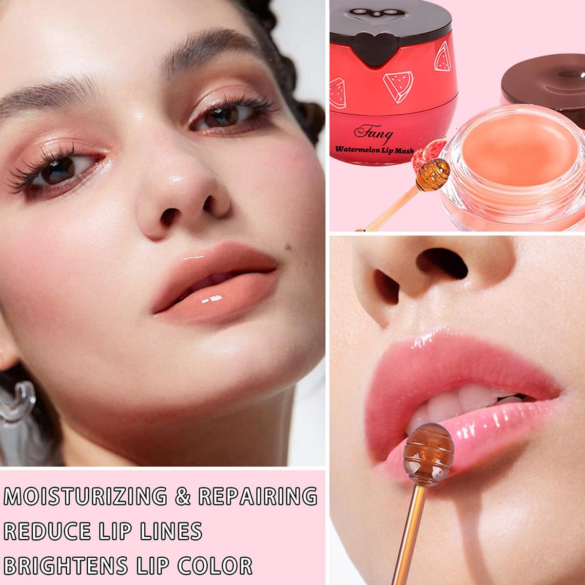 Watermelon Overnight Hydrating Lip Mask for Dry & Cracked Lips,Daily Skincare Product, Lip Plumper Watermelon Overnight Hydrating Lip Mask for Dry & Cracked Lips,Daily Skincare Product, Lip Plumper