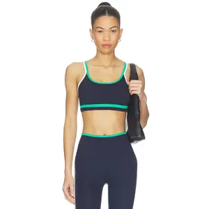 Splits59 Eva Rigor Double Strap Sports Bra in Indigo & Spearmint