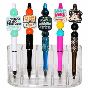 3 random handmade sassy and fun beaded pens