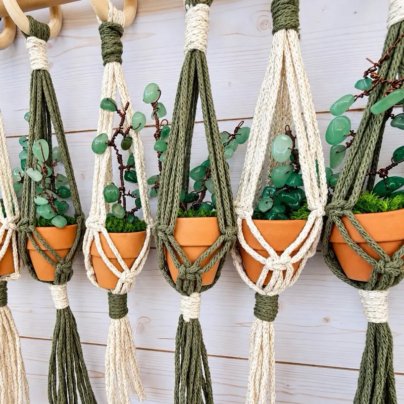 Tiny macramé plant hanger