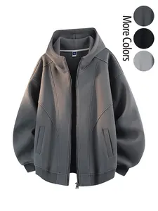 High-Quality Unisex Fashion Casual Oversized Fit Cotton Hooded Zipper Cardigan, Breathable Comfortable Windproof Outdoor Knit Jacket, Perfect Gift Idea