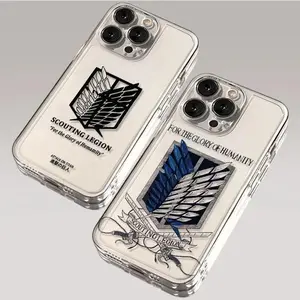 Anime Attack on Titan Phone Case For iPhone 17 16 15 14 13 12 11 Pro Max Plus Samsung Galaxy S26 S25 S24 S23 S22 Transparent Cover