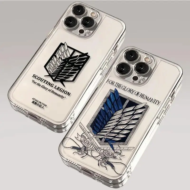 Anime Attack on Titan Phone Case For iPhone 17 16 15 14 13 12 11 Pro Max Plus Samsung Galaxy S26 S25 S24 S23 S22 Transparent Cover
