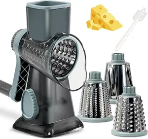 Rotary Cheese Grater with Handle Vegetable Cheese Shredder Slicer for Kitchen 3 Changeable Blades for Cheese Potato Zucchini Nuts Chocolate GYH&GXR all in Rechargeable Electric Multifunctional