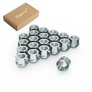 M14x1.5 Open End Lug Nuts for Wheels,20Pcs 14mmx1.5 Lug Nuts Set,3/4" Hex 0.84" Conical Seat 60,Sliver