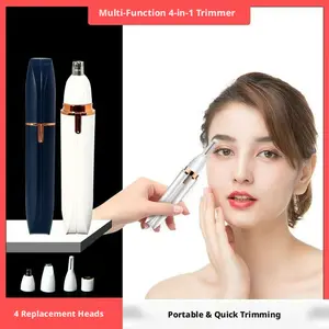 4-in-1 Electric Groomer| Eyebrow, Nose, Armpit, Leg & Bikini Hair Removal | Painless, Portable & Unisex