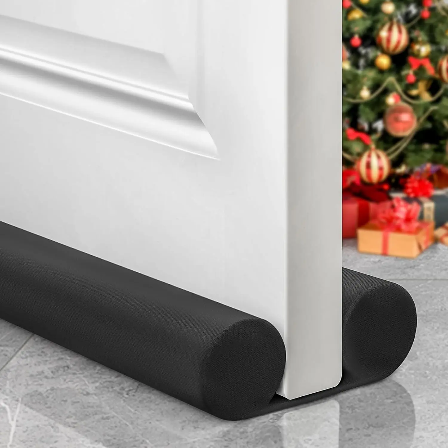 Under Door Draft Stopper 36 Inch, Black Door Draft Guard for Home, Halloween & Christmas Gifts