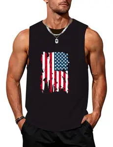 Tanihanp Men's American Flag Print Tank Top-Regular Fit Casual Sleeveless Top for Summer