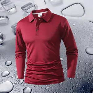 Fashion Style Men's Long-Sleeve Polo Shirt Slim Fit Breathable Fabric Exquisite Collar Design Suitable for Business Office Daily Commute Casual Outings Trendy All-Season Wear Comfortable everyday commute polo  bundle christmas tag