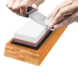 Professional Knife Sharpening Stone Set Whetstone Kitchen Sharpener Dual Grit 1000 3000 5000 8000 Non-Slip Base